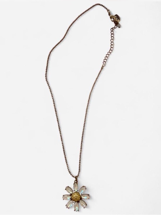 Betsey Johnson Jewelry - Betsey Johnson Gold-Tone Daisy Pendant Necklace with Iridescent Crystals